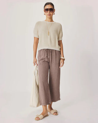 Ann Marie Short Sleeve Sweater Light Fawn