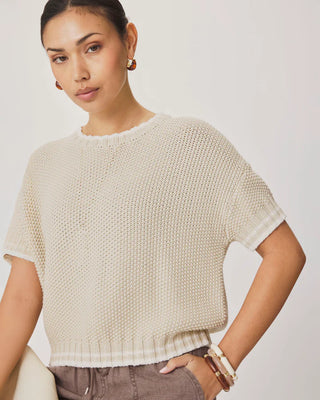 Ann Marie Short Sleeve Sweater Light Fawn