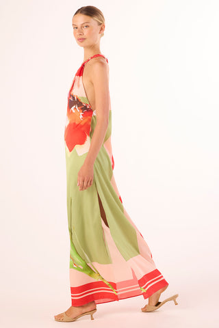 Dounia Dress Scarf Flora Satin