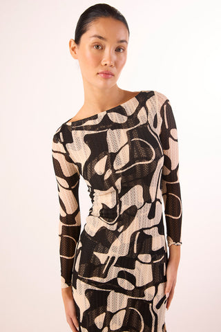 Vivian Dress Abstract Marble