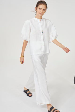 Bubble Linen Shirt Off White