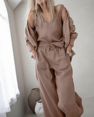 Stella Linen Trim Pant Wicker