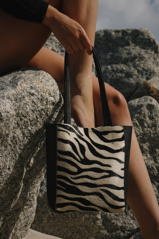 Mini Mara Shopper Tote Zebra Calf Hair