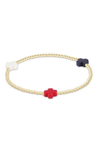 Signature Cross 2mm Gold Bracelet Firecracker