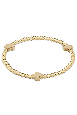 Signature Cross 3mm Gold Bracelet Gold