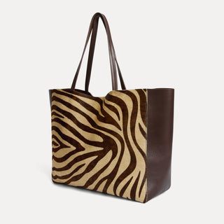 Savannah Tote Brown Zebra Calf Hair