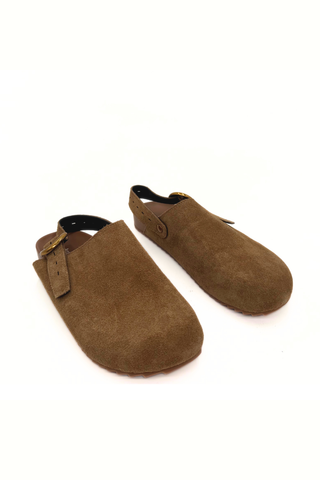 Toni Suede Clogs Taupe