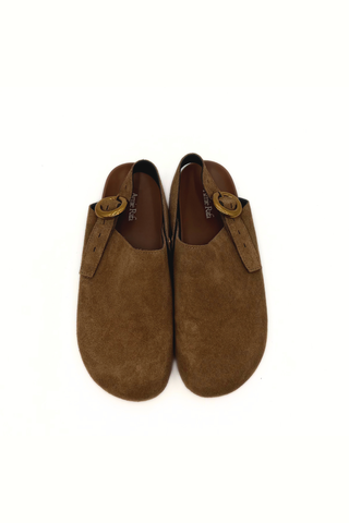 Toni Suede Clogs Taupe