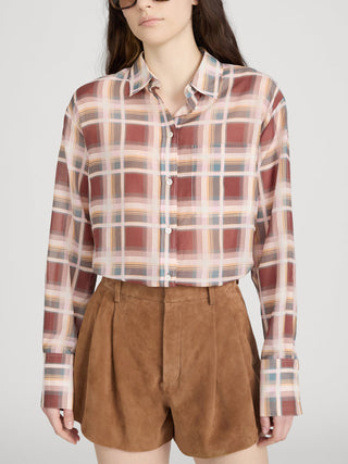 The Boy Shirt Silver Peony Plaid
