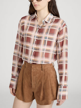 The Boy Shirt Silver Peony Plaid