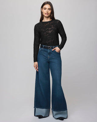 Cecelia Floral Long Sleeve Tee Black