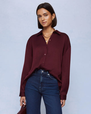Clara Button Down Merlot