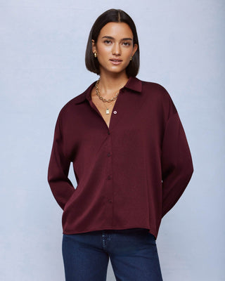 Clara Button Down Merlot