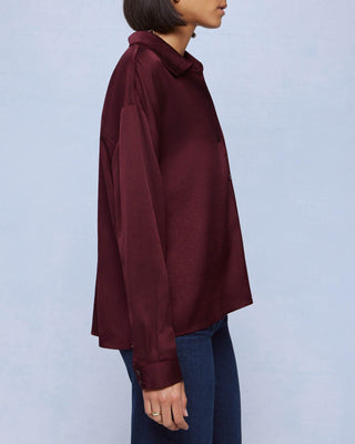 Clara Button Down Merlot