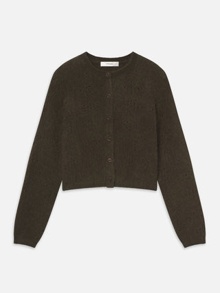 Cashmere Airy Teddy Cardi Deep Olive