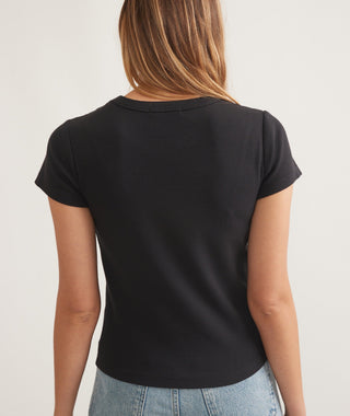 Lexi Rib Sun-In Crew Tee Faded Black