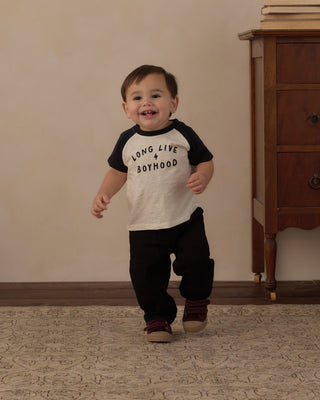 Raglan Short Sleeve Tee Long Live Boyhood Black