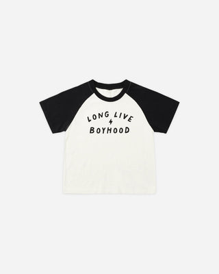 Raglan Short Sleeve Tee Long Live Boyhood Black