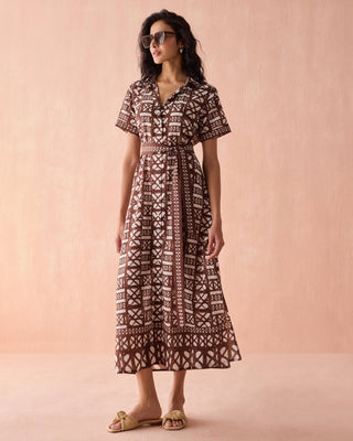 Amira Shirt Dress Nari Cacao