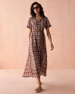 Amira Shirt Dress Nari Cacao