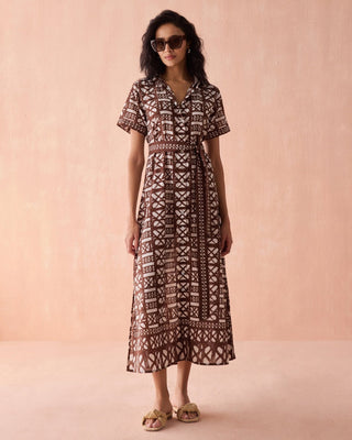 Amira Shirt Dress Nari Cacao