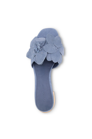Baja Blue Suede Heel Sandal