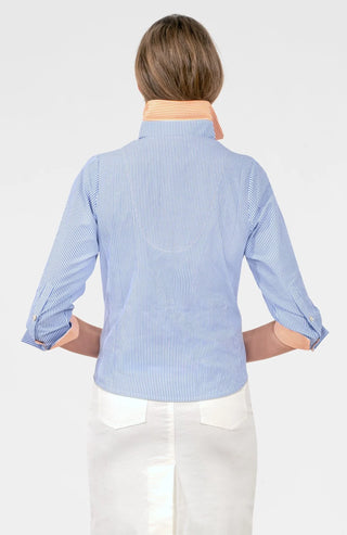Boyfriend Cotton Stripe Shirt Periwinkle