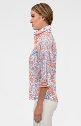 Boyfriend Smell The Roses Shirt Periwinkle Coral