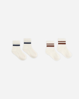 Stripe Socks 2-Pack Fog Mulberry