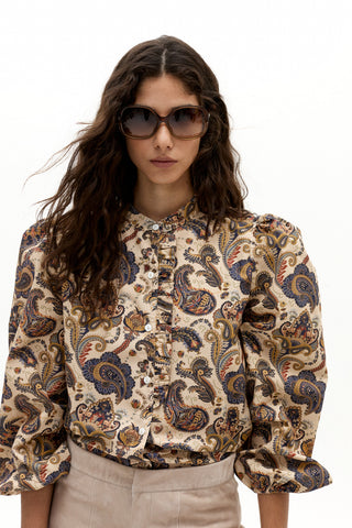 Gaia Poplin Shirt Paisley Morning