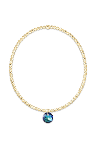Classic Gold 2mm Bracelet Reflection Small Charm 12