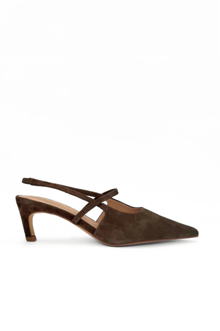 Connie Slingback Suede Heel Taupe