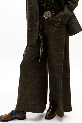 Vincent Wool Twill Pants Hugo Checks