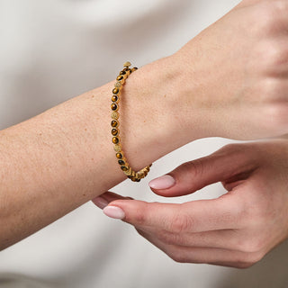 Berry Gem Petite Hinged Bangle Tigers Eye