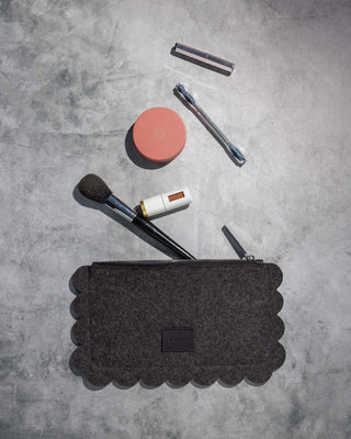 Deco Edge Merino Wool Pouch Charcoal Black