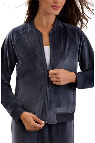 Velvet Bomber Jacket Indigo