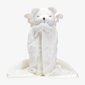 MINKY DOT PRAYER BEAR BABY SECURITY BLANKET