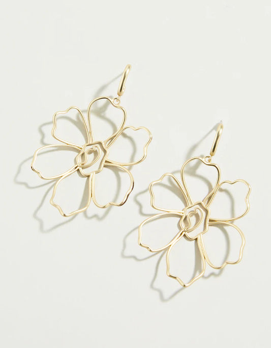 Granny Flower Earrings Gold