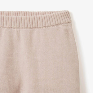 PALE PINK KNIT COTTON BABY PANT
