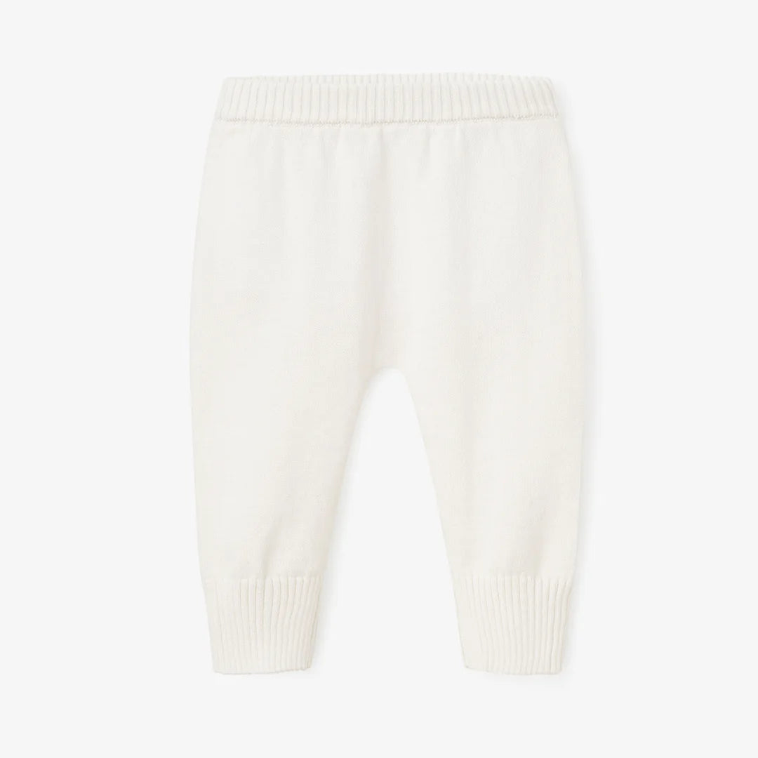 WHITE KNIT BABY PANT