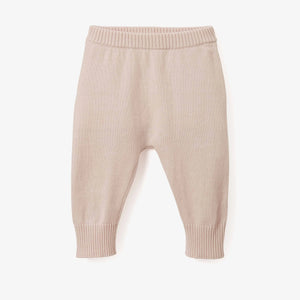 PALE PINK KNIT COTTON BABY PANT