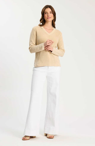 Mineral Wash V-Neck Sweater Hazelnut