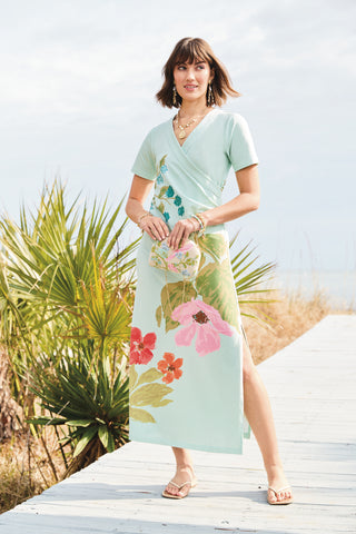 Junetta Midi Dress Seawall Blooms Seafoam