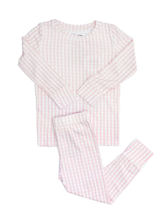Pajama Set 2 Piece Set Pink Gingham