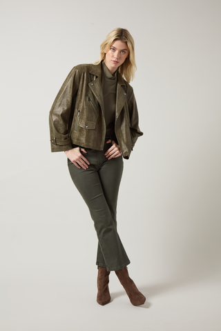 Emory Vegan Suede Motto Jacket Woodland Snake