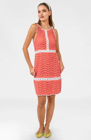 Rikki Cotton Dress Eyelet Coral