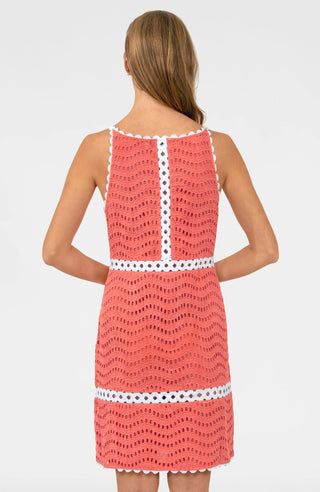 Rikki Cotton Dress Eyelet Coral
