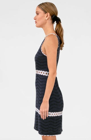 Rikki Cotton Dress Eyelet Navy