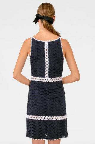 Rikki Cotton Dress Eyelet Navy