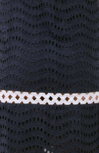 Rikki Cotton Dress Eyelet Navy
